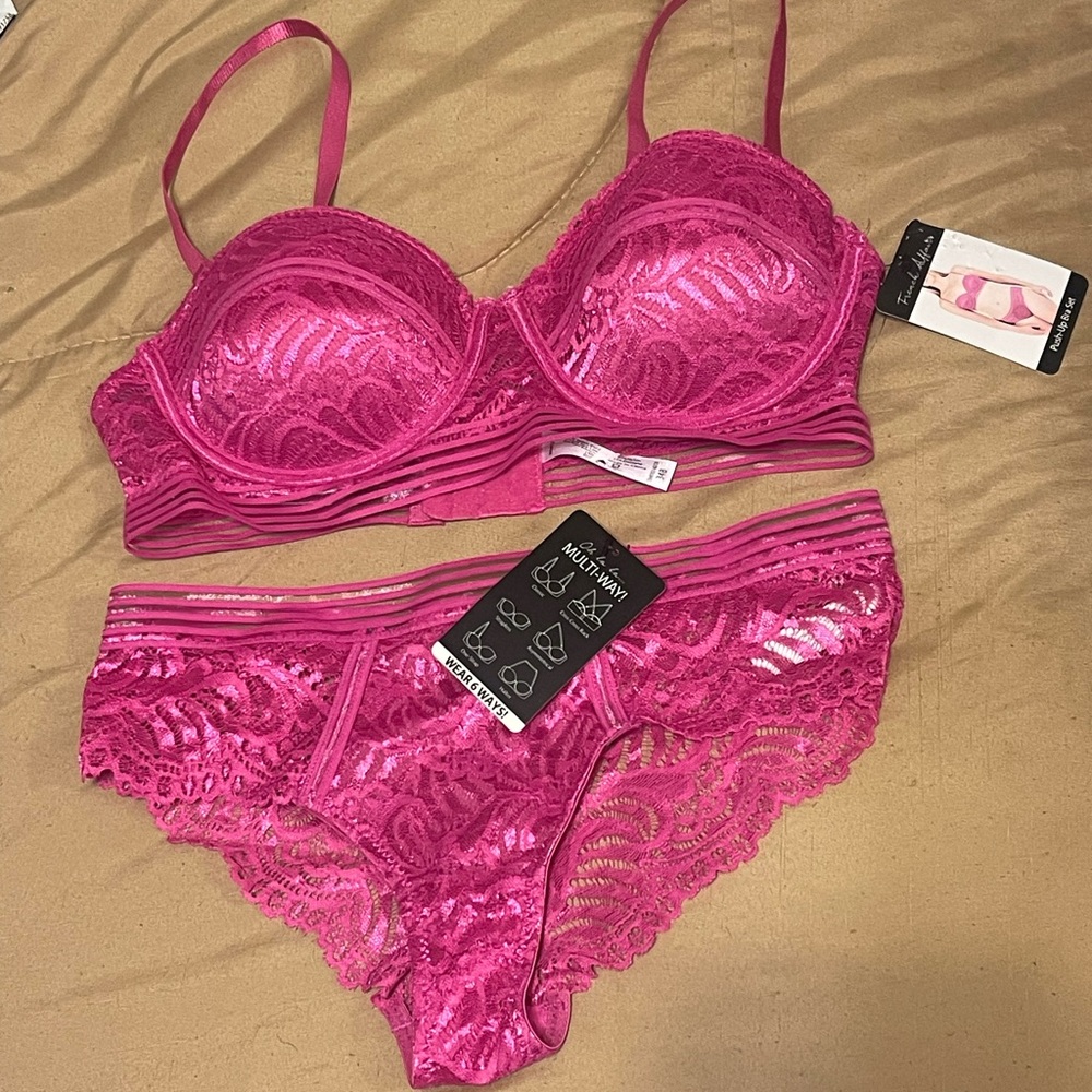 Victoria's Secret Pink Lace Bra and Panty Set